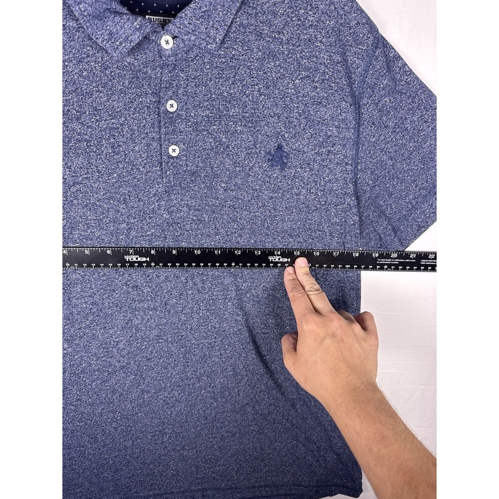 Rugby University Polo Shirt Mens Large Blue Heather Short Sleeve Casual - Picture 4 of 5